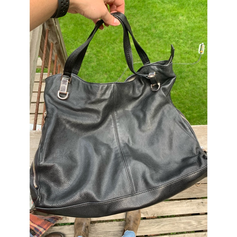 Vince Camuto Black Leather Tote Bag